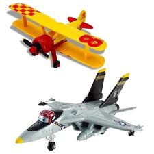 2PCS Disney Plane No.8 Sun Wing & Red headed fighter Diecast Toy Model Xmas Gift