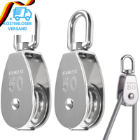 Umlenkrolle Riemenscheibe FüR Seile, 2 StüCk 50Mm Flaschenzug 304 Edelstahl Umle