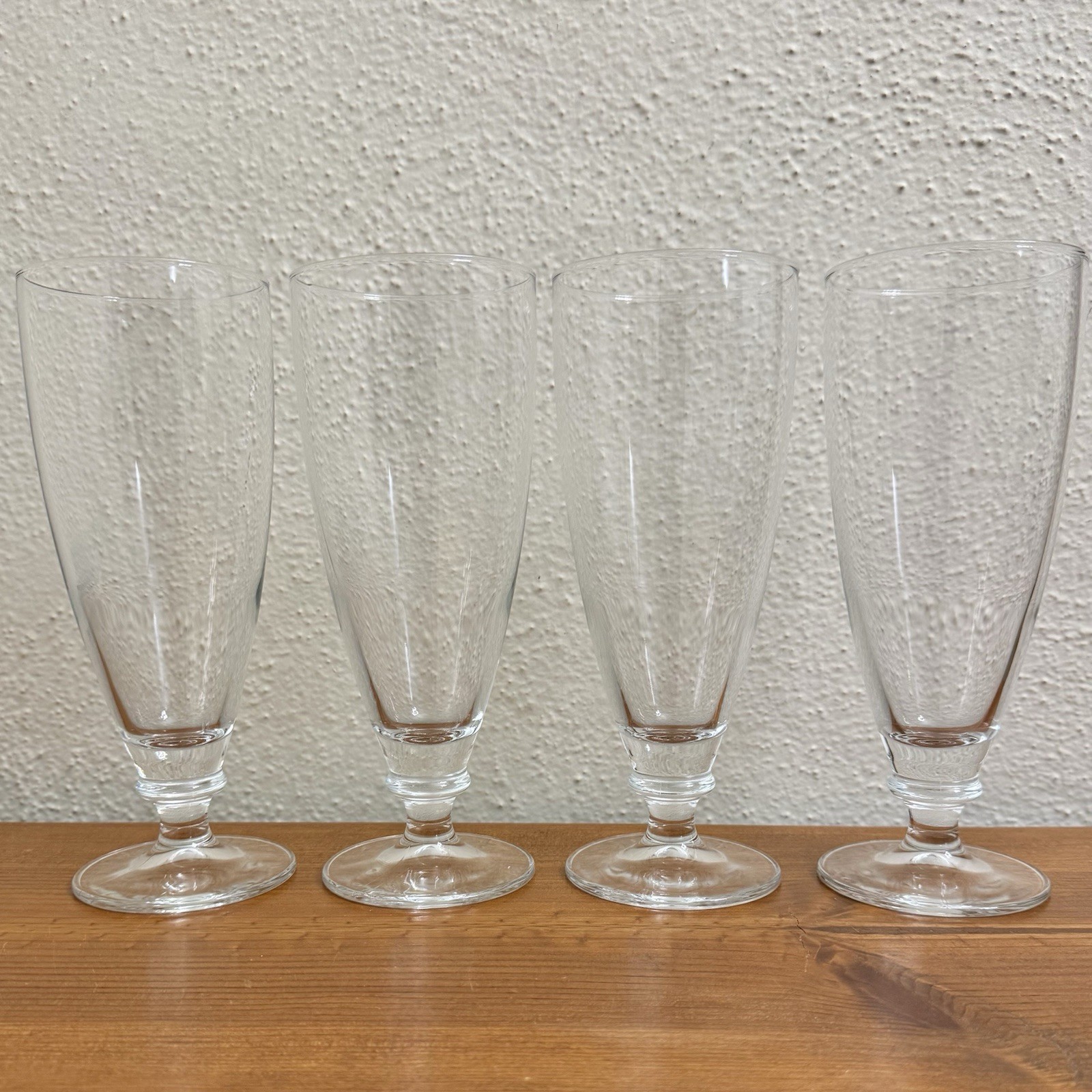 Set (4) Bormioli Rocco Harmonia Footed Pilsner Wheat Beer Glass 8.5in 19.5oz