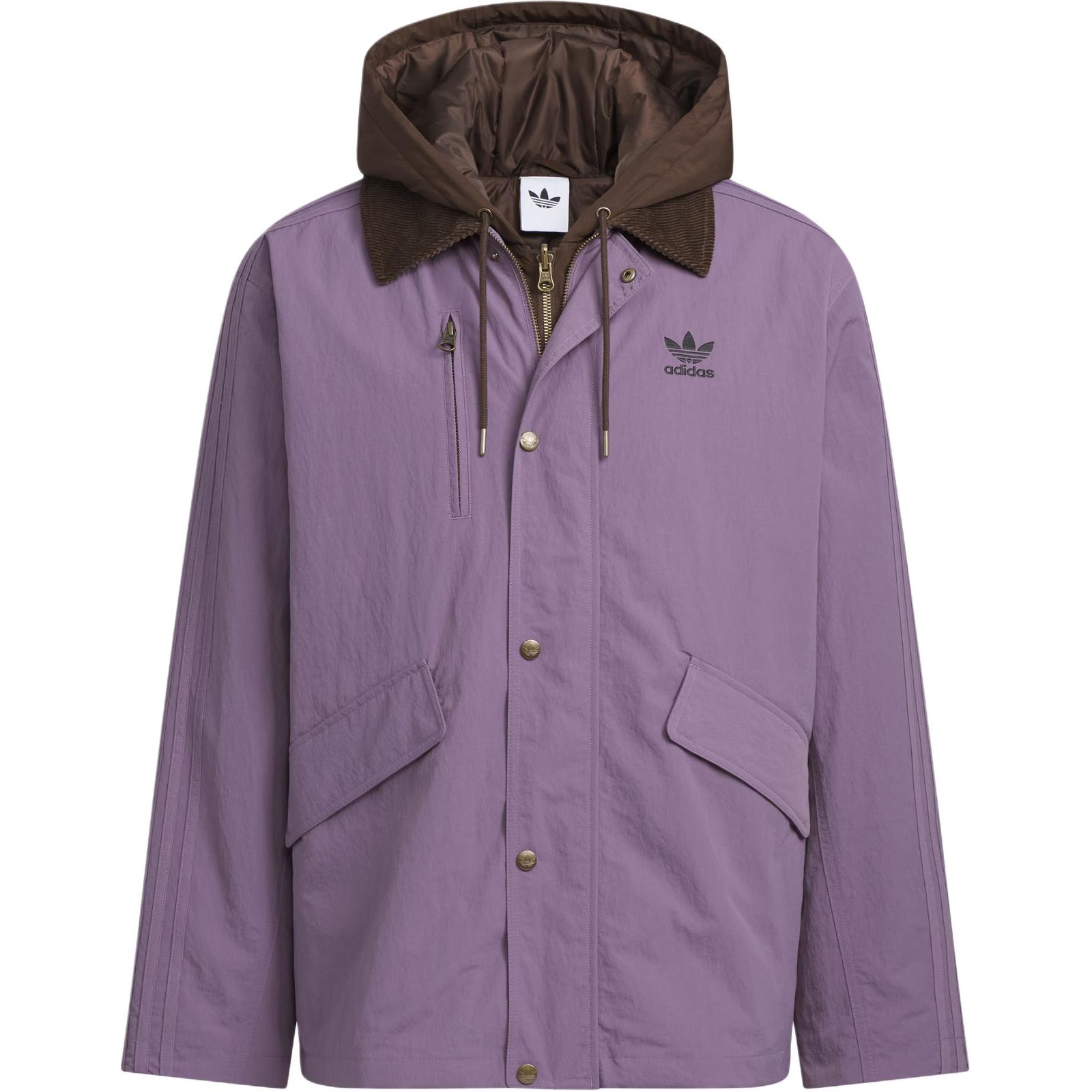 adidas FW25 2-In-1 Padded Jacket Warm Retro Workwear Style Loose Fit Hooded