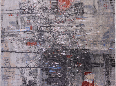 Urban Design Modern Wool & Silk Handmade Rug 9' 2'' X 12' 1'' - Q6832