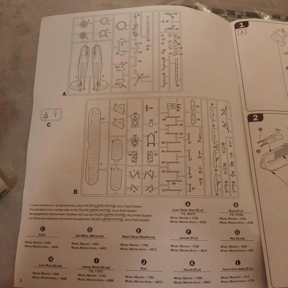 Scale Model Kit FIAT CR.42 Falco Italeri scala 1/72 Aereo - Immagine 4 di 4