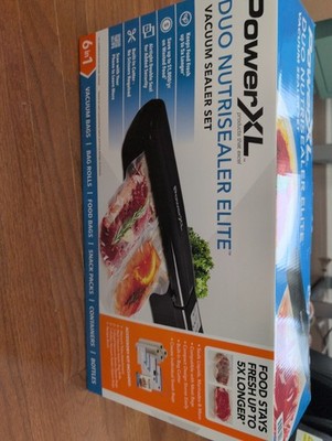 PowerXL Duo NutriSealer Elite 6-in-1 Vacuum Sealer Machine Set, Black