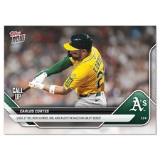Carlos Cortes A’s Debut 1st Hit RBI Run 2025 MLB Topps NOW Card 460