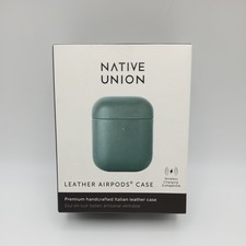 Image of Native Union Airpods Case premium Handcrafted Italian Leather Case Green