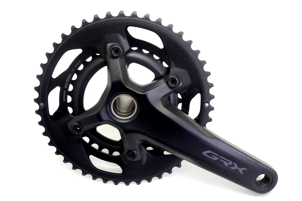 SHIMANO - shimano GRX FC-RX600-2 165mm 46×30T 11S Shimano GRX FC-RX600 Crankset (Black) (2 x 11 Speed