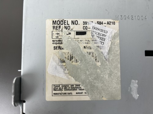 OEM Honda 39100-S84-A210 AM/FM/CD Stock Stereo/Radio 98 99 00 01 02 - Picture 2 of 3
