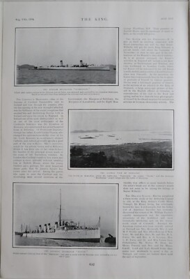 1904 DRUCK RUSSISCHER ZERSTÖRER RESHITELNI DEUTSCHER HAFEN VON TSING-TAU KASUMI JAPANISCH