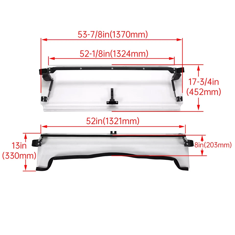 Para-brisa dobrável frontal 2 em 1 Kawasaki Teryx 750 800 12-15 - Imagem 2 de 4