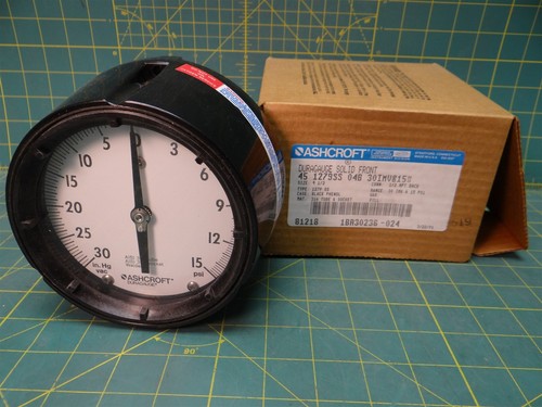 Ashcroft 4 1/2" Duragauge 45-1279SS-04B-30IMV&15 PSI 1/4" NPT Back Connect - 第 7/7 張圖片
