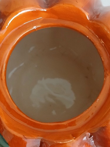 Teiera per zucca in ceramica 8,25" dal beccuccio alla manipolazione di ALCUNI TRUCIOLI DI VERNICE! - Foto 13 di 24