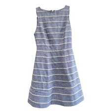 Alice + Olivia Dress Lindsey Stripe Linen Blue and White Size 0