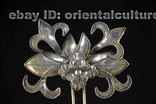 Chinese handmade miao silver filigree hairpin headgear (ancient palace style) - Foto 6 di 6