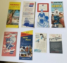 8 Vintage United Airlines Brochure Collection DC-7 Mainliner Advertising Hawaii