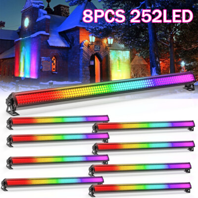 DMX512 RGB Wall Wash Light Bar Strobe Beam 252 LED Stage DJ Disco Party Lighting