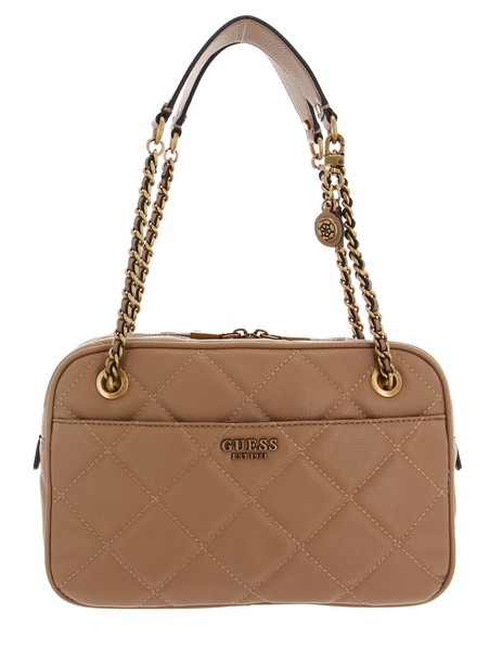 Guess Abey Top Zip Shoulder Bag Schultertasche Tasche Beige-image
