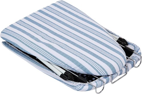 Foldable Tabletop Ironing Board with Iron Rest, Blue Stripe - Picture 3 of 4