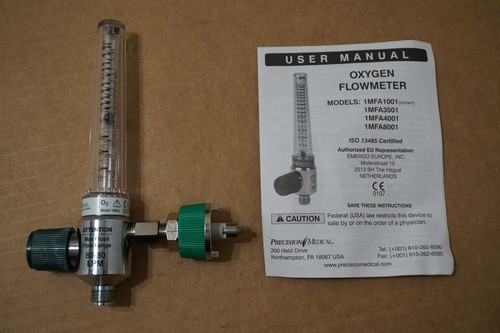 Precision Medical Flowmeter O2, 15L, 50PSI, OHMED New Part# 1MFA1005