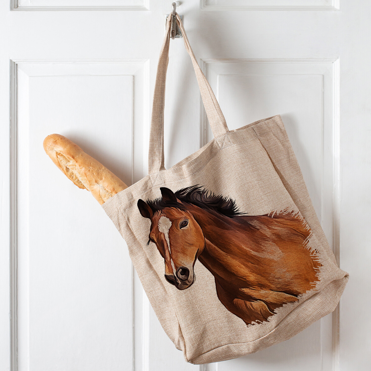 Borsa per la spesa cavallo pony donna riutilizzabile tote shopper borsa pieghevole KDT07