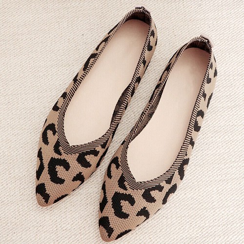 Women Mesh Breathable Pointed Toe Knitted Ballet Flats Slip on Shallow Loafers - Bild 14 von 16