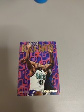 1995-96 NBA Hoops Block Party Milwaukee Bucks Basketball Card #11 Vin Baker