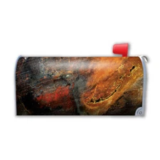 Black and Orange Stone Pattern Design Mailbox Cover Magnet