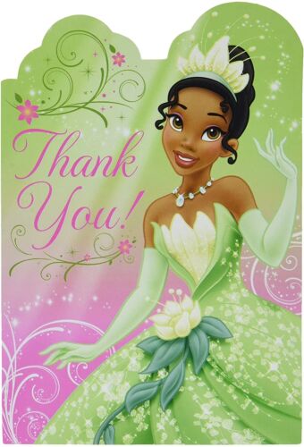 Tiana Enchanted Princess Frog Disney Kids Birthday Party Thank You Notes Cards - Picture 2 of 3