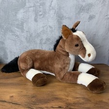 Large Realistic Horse Foal Pony Plush Kellytoy Stuffed Animal Brown White 26  