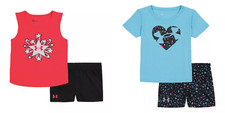 New Under Armour Little Girls Shirt Shorts Set Choose Size Color MSRP 38