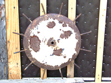 Industrial Farm Rusty Rotary Hoe Wheel Star Cultivator Wheel Disk Rustic Decor 1