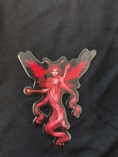 Red Fairy Bumper Sticker Vinyl Decal 4.5  x 3.5  