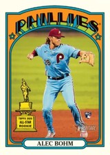 ALEC BOHM 2021 Topps Heritage THROWBACK UNIFORM VARIATION SP 5x7 #/49 PHILLIES