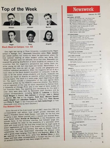 Vintage Newsweek Magazine February 10, 1969: Black Mood On Campus - Picture 6 of 12