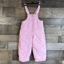Vintage Weestuff Girls Toddler Sz 18m Pink Zip Up Winter Snow Bib Overalls Pants