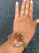 Barse Studio  modernist Bronze Orange Stone C...