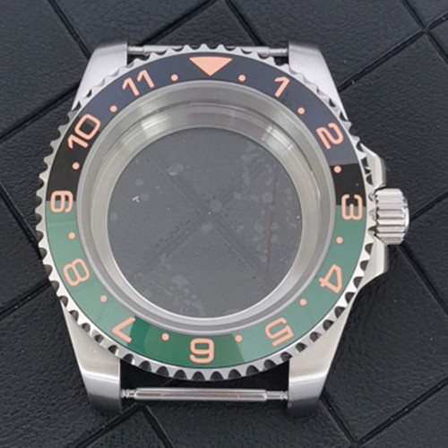 Custodia orologio in acciaio inox movimento NH34 GMT cassa piatta in vetro zaffiro guscio - Foto 20 di 30