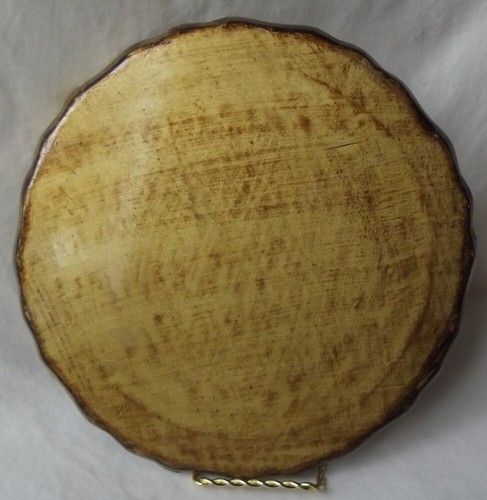 LOVELY VINTAGE ITALIAN TOLEWARE HAND PAINTED SHAMROCKS WOOD TRAY 11" - Picture 4 of 5