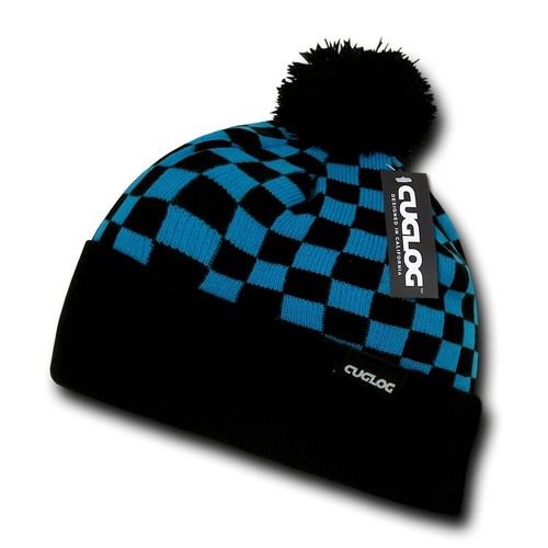 Cuglog Changbai Schachbrett Flagge Stil Winter Manschetten Mützen Bommel Hüte - Bild 16 von 18