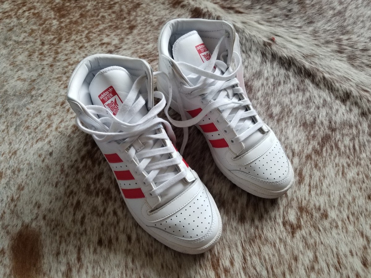 Adidas Originals Top Ten Hi White Red Mens Classic Retro