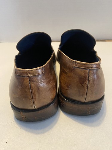 SALVATORE FERRAGAMO Brown Leather Shoes With Gold Buckle Size 10.5 D Men’s - Picture 9 of 14