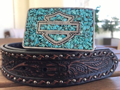 Harley-Davidson® Women's Belt Buckle Vintage with Turquoise