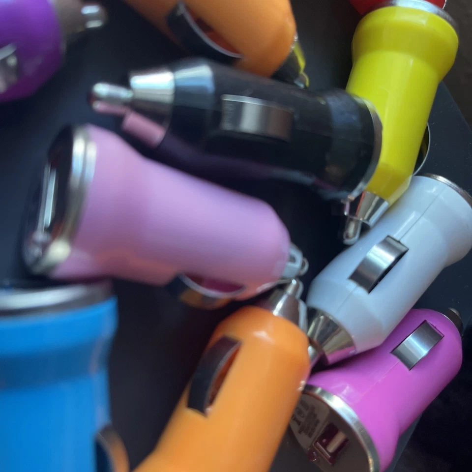 LOT of 12 Multicolor  CAR USB A/C LIGHTER CHARGER travel power adapters - Image 3 of 4