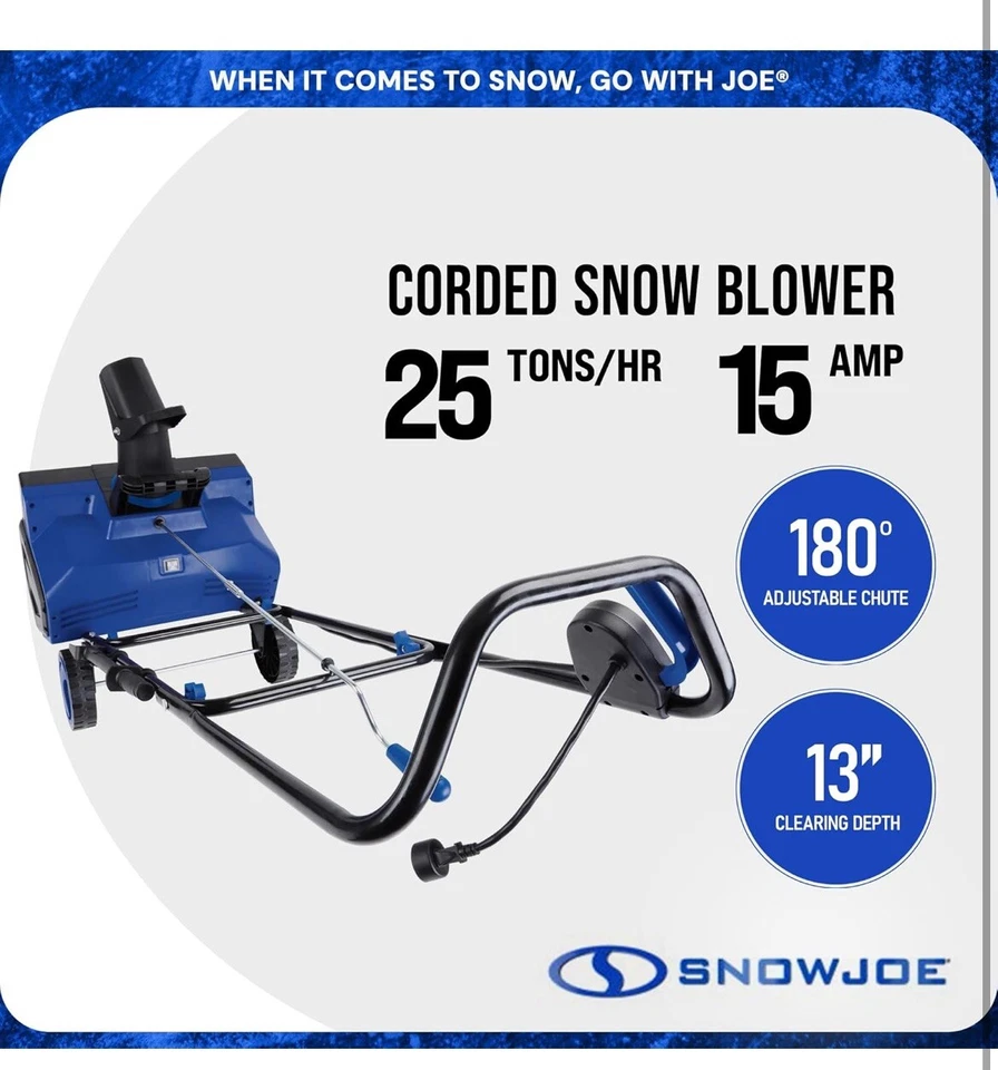 🔥Joe SJ627E soprador de neve elétrico com luzes LED duplas 22" 15 amp🔥 - Imagem 4 de 4