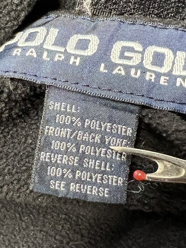 Vintage Polo Golf Quarter Zip Reversible Fleece Pullover Jacket Sz XL Black Blue - Picture 7 of 12