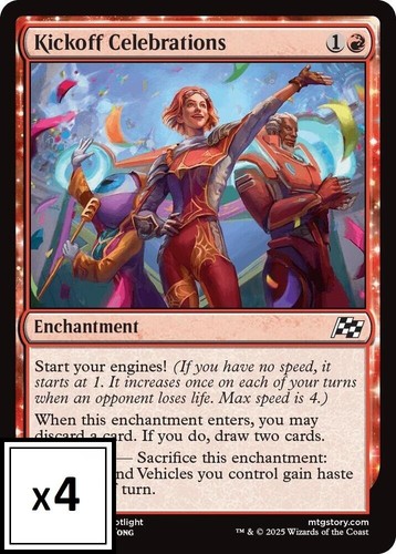 MTG (x4) Kickoff Celebrations (x4) Playset (Aetherdrift C#135) NM/LP