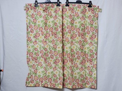 NWOTS VINTAGE 3 PC KITCHEN CURTAIN SET BEIGE FLORAL SWAG 57"WIDE 30x36 CURTAINS - Picture 3 of 5