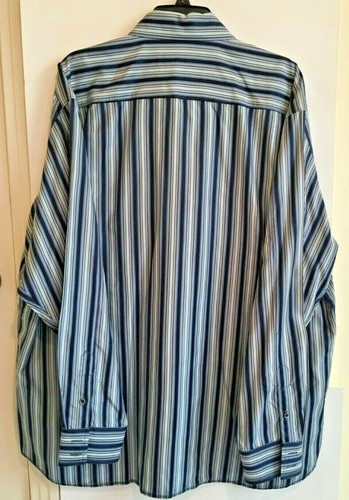 Tommy Bahama 100%Silk Shirt Blue Striped Dress Size XXL - Picture 6 of 6