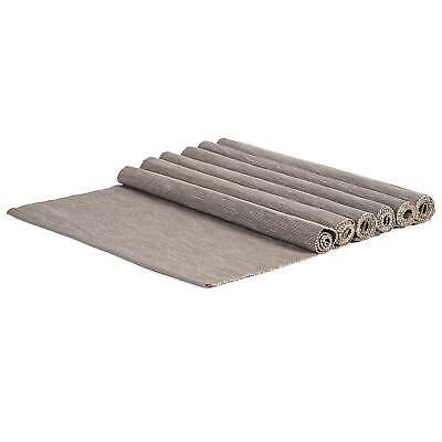 45 x 34.5cm Heat Resistant Kitchen Dining Table Mats Set Steel Grey Pack of 6 Nicola Spring Cotton Fabric Placemats 