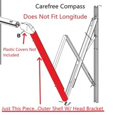Carefree Compass RV Awning Arm Right Front Outer Shell with Head Bracket & Motor