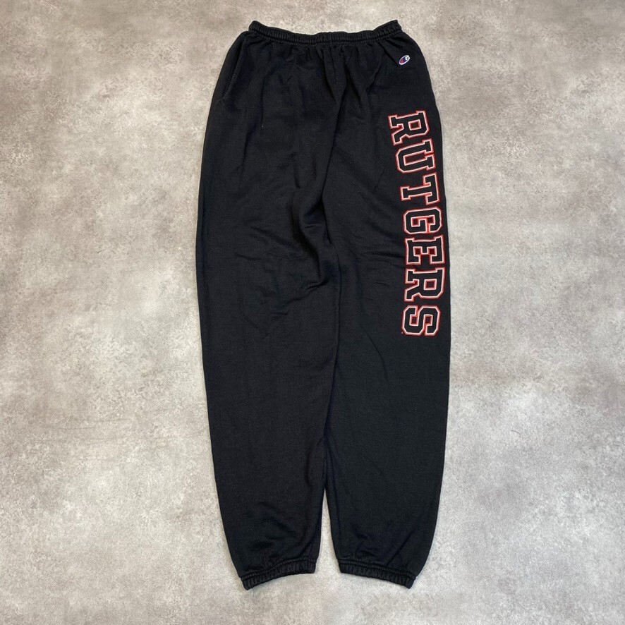 Champion Joggers Mens Large Rutgers Relaxed Fit College Joggers, Black